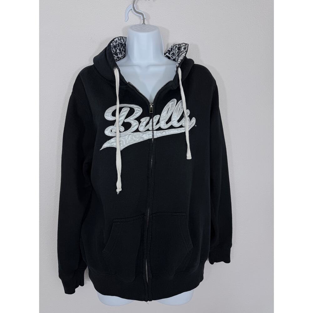 USF Bulls Stadium Athletics Black Silver Leopard Zip Hoodie Size Large - Picture 2 of 6